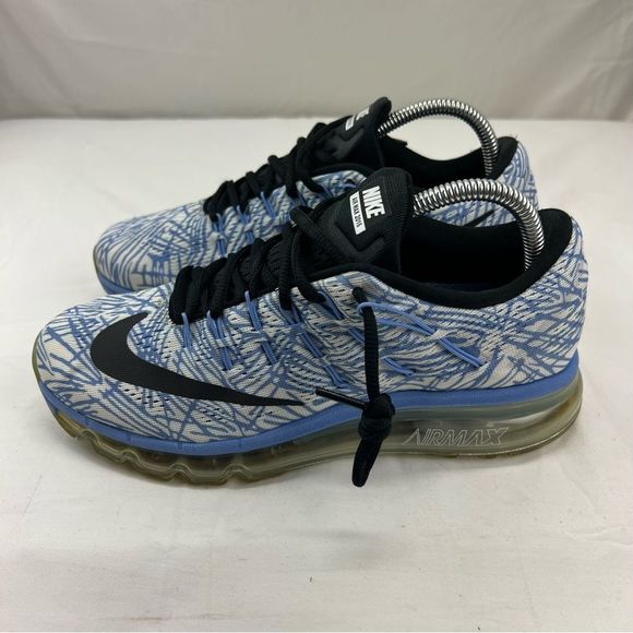 Nike Air Max 2016 Running Shoes Womens 8.5 White Blue Breathable Mesh 818101 400 - Picture 1 of 9